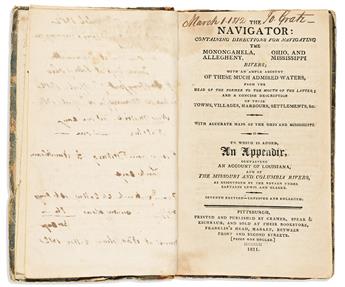 (RIVER NAVIGATION.) Zadock Cramer. The Navigator: Containing Directions for Navigating the Monongahela, Allegheny, Ohio and